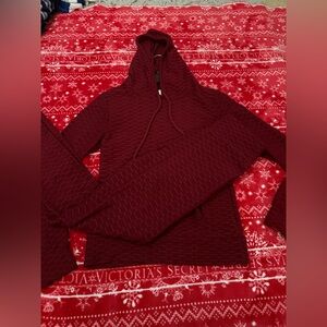 Women's Burgundy Hoodie Sweater and Leggings Set